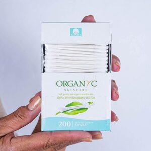 Organyc 100% Organic Cotton Swabs, 200 Count – Biodegradable, No Man-Made Materials, White