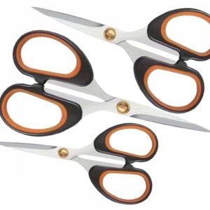 8-Inch Heavy Duty Scissors (3-Pack) – Ultra Sharp Stainless Steel Blades with Comfort Grip Handles for Home, Office, School, Sewing & Craft Use