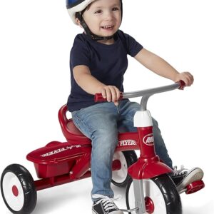 Radio Flyer Red Rider Trike – 3-Wheel Toddler Bike for Ages 2.5–5, Adjustable Seat, Durable Steel Frame, Classic Red, Amazon Exclusive